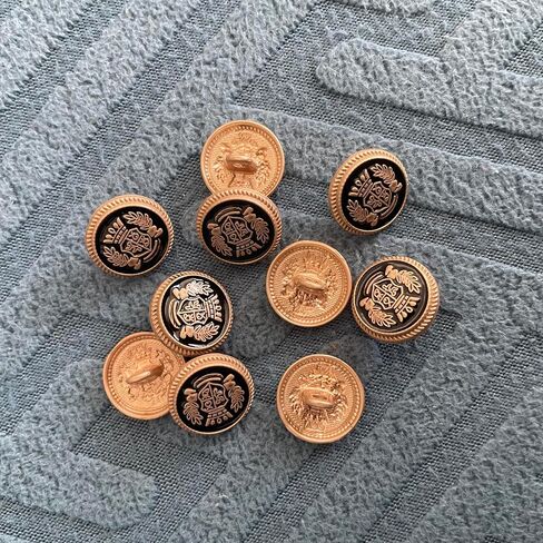 مجموعة ازرار بليزر معدنية - 10 قطع 20 ملم ازرار ذهبية للبليزر للرجال والنساء، ازرار سوداء لخياطة الجاكيتات والمعاطف الرياضية والبدلات والزي الرسمي والسويتر in Kuwait