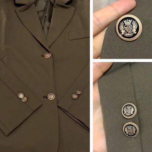 مجموعة ازرار بليزر معدنية - 10 قطع 20 ملم ازرار ذهبية للبليزر للرجال والنساء، ازرار سوداء لخياطة الجاكيتات والمعاطف الرياضية والبدلات والزي الرسمي والسويتر in Kuwait