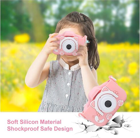 COKUTA Kids Camera for Girls, 1080P HD Toddlers Digital Video Record Camera for Birthday with 32GB SD Card, 2 Inch IPS Screen Toy Cameras for 3 4 5 6 7 8 9 Years Olds, Pink in Saudi Arabia