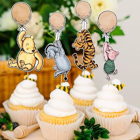 16 قطعة من القطع المركزية الكلاسيكية بنمط ذا بوه لتزيين حفلات استقبال المولود الجديد او بيبي ويني على العصي ولوازم زينة عيد ميلاد ويني in Kuwait