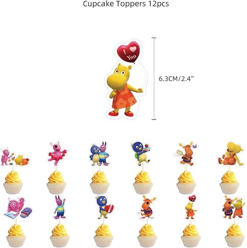 لوازم حفلات اعياد الميلاد من ذا باك يارديجانز تتضمن لافتة عيد ميلاد سعيد وبالونات لتزيين الكيك والكب كيك وديكور الحفلات الكرتونية in Kuwait