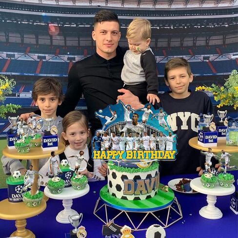 Real Madrid CF Cake Decorations, 25 PCS Soccer Theme Cupcake Toppers, Real Madrid Birthday Party Cake Decorations for Boys and Girls Fans Party Decorations in Kuwait