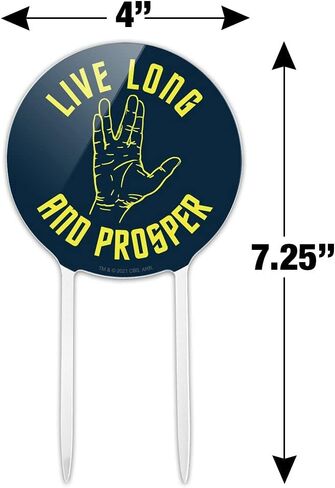 Acrylic Star Trek Live Long and Prosper Cake Topper Party Decoration for Wedding Anniversary Birthday Graduation in Saudi Arabia
