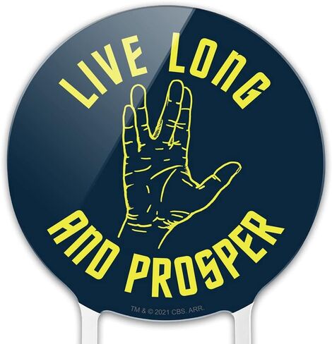 Acrylic Star Trek Live Long and Prosper Cake Topper Party Decoration for Wedding Anniversary Birthday Graduation in Saudi Arabia