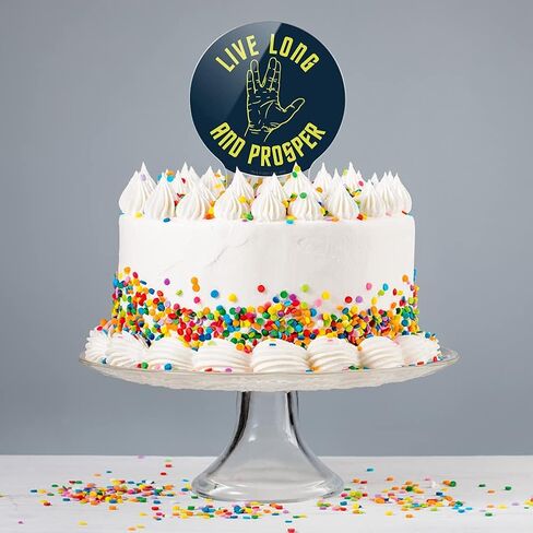 Acrylic Star Trek Live Long and Prosper Cake Topper Party Decoration for Wedding Anniversary Birthday Graduation in Saudi Arabia