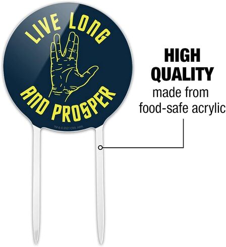 Acrylic Star Trek Live Long and Prosper Cake Topper Party Decoration for Wedding Anniversary Birthday Graduation in Saudi Arabia