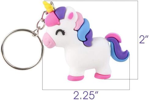 ArtCreativity Unicorn Rubber Keychains, Set of 12, Fun Key Chains for Backpack, Purse, Luggage, Unicorn Birthday Party Favors for Kids, Goodie Bag Fillers, Small Prizes for Boys and Girls in Saudi Arabia