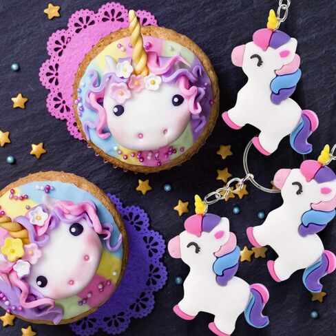 ArtCreativity Unicorn Rubber Keychains, Set of 12, Fun Key Chains for Backpack, Purse, Luggage, Unicorn Birthday Party Favors for Kids, Goodie Bag Fillers, Small Prizes for Boys and Girls in Saudi Arabia