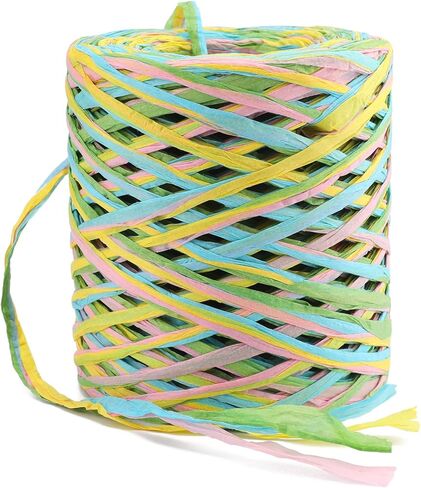 شريط jijAcraft الرافية، شريط ورق الرافية الملون بطول 262 قدمًا، 6 شريط من ورق الرافية الملون لتغليف الهدايا، والحرف اليدوية، والديكور بنفسك (أخضر داكن) in Kuwait