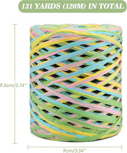 شريط jijAcraft الرافية، شريط ورق الرافية الملون بطول 262 قدمًا، 6 شريط من ورق الرافية الملون لتغليف الهدايا، والحرف اليدوية، والديكور بنفسك (أخضر داكن) in Kuwait