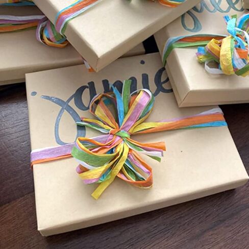 شريط jijAcraft الرافية، شريط ورق الرافية الملون بطول 262 قدمًا، 6 شريط من ورق الرافية الملون لتغليف الهدايا، والحرف اليدوية، والديكور بنفسك (أخضر داكن) in Kuwait