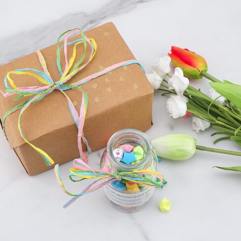 شريط jijAcraft الرافية، شريط ورق الرافية الملون بطول 262 قدمًا، 6 شريط من ورق الرافية الملون لتغليف الهدايا، والحرف اليدوية، والديكور بنفسك (أخضر داكن) in Kuwait