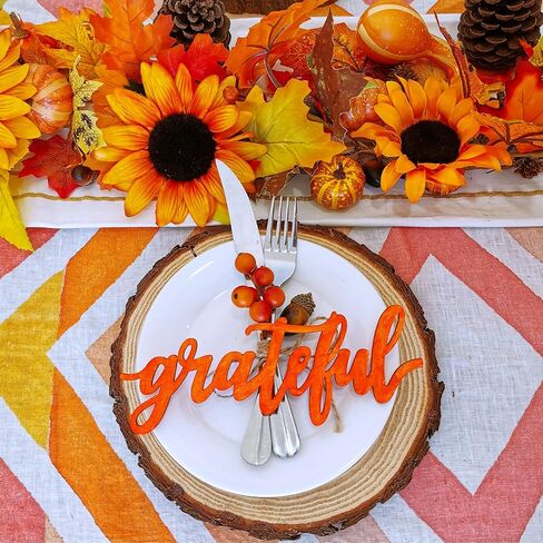 20 قطعة من لافتات خشبية بعبارة Grateful Word، مجموعة الحرف اليدوية غير المكتملة من الخشب غير المكتمل قصاصات Grateful Letter Script لافتة خشبية للطاولة المطبخ ريفي مزرعة فن الجدار ديكور عيد الشكر in Kuwait