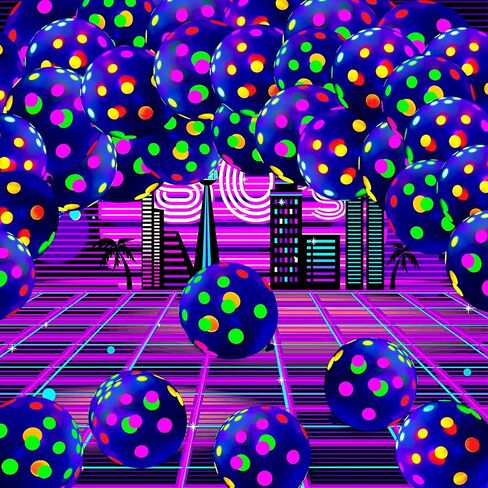 50 Pcs Glow in The Dark Balloons Neon Balloons Decoration Neon Party Supplies UV Blacklight Latex Balloons 12 Inch Reactive Fluorescent Mini Polka Dots Balloons for Neon Glow Party (Transparent) in Saudi Arabia