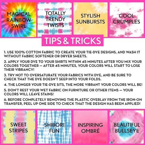 جست ماي ستايل مجموعة صبغ تاي داي من هورايزون جروب يو اس ايه، ابتكر 3 اساسيات نهارية ناعمة لصبغ المنتجعات الصحية مع الوان قلم ماركر نابضة بالحياة وخالية من الفوضى، مجموعة صبغ تاي داي للاطفال in Kuwait