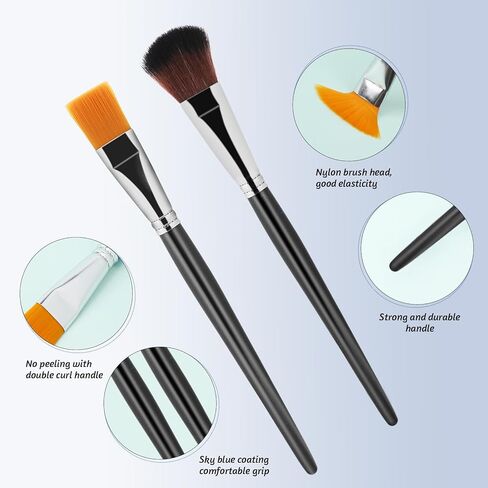 12 قطعة من فرش الممسحة للرسم الاكريليك، فرش مزج بيضاوية 1 انش لطلاء الاكريليك، فرش طلاء الوجه بمقبض خشبي للرسم على الوجه والجسم والالوان المائية in Kuwait