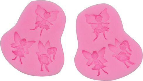 HengKe 2 قطع صغيرة زهرة الجنية الملاك فتاة سيليكون العفن الجنية الفوندانت الخبز اليدوية الصابون الطين قوالب الشوكولاته السكر والمجوهرات ، الطين البوليمر ، مشاريع صياغة ، حلوى بودنغ in Kuwait