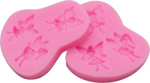 HengKe 2 قطع صغيرة زهرة الجنية الملاك فتاة سيليكون العفن الجنية الفوندانت الخبز اليدوية الصابون الطين قوالب الشوكولاته السكر والمجوهرات ، الطين البوليمر ، مشاريع صياغة ، حلوى بودنغ in Kuwait