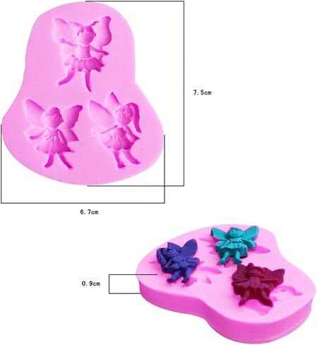 HengKe 2 قطع صغيرة زهرة الجنية الملاك فتاة سيليكون العفن الجنية الفوندانت الخبز اليدوية الصابون الطين قوالب الشوكولاته السكر والمجوهرات ، الطين البوليمر ، مشاريع صياغة ، حلوى بودنغ in Kuwait