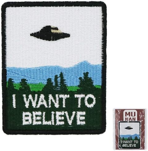 جسم غامض أريد أن أصدق كائن جسم غامض فضائي، شارة مزخرفة مطرزة بالحديد على الشارة in Kuwait