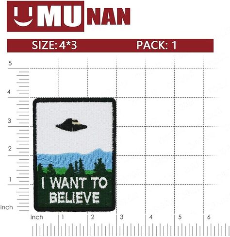 جسم غامض أريد أن أصدق كائن جسم غامض فضائي، شارة مزخرفة مطرزة بالحديد على الشارة in Kuwait