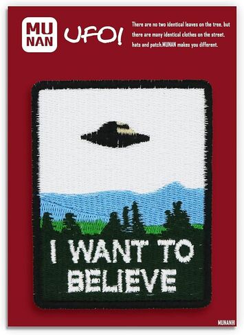 جسم غامض أريد أن أصدق كائن جسم غامض فضائي، شارة مزخرفة مطرزة بالحديد على الشارة in Kuwait