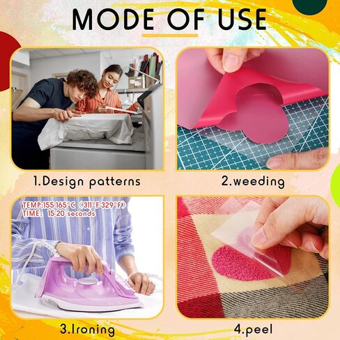 3D Puff Vinyl Heat Transfer Sheets 12" x 10" Glow in The Dark Iron on Vinyl Luminous Foaming Puff Fluorescent Heat Press Vinyl Bundles for DIY T Shirt Gifts Clothes, 7 Colors(28 Pcs) in Saudi Arabia