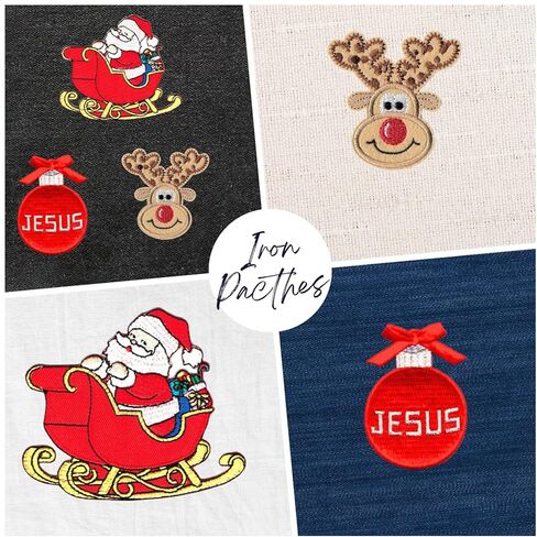 3 رقع مطرزة لعيد الميلاد، سانتا كلوز، الرنة يسوع الرنة على الخياطة على الملابس، رقع لطيفة للرجال والنساء والأطفال، رقع تزيين للملابس والأحذية والحقيبة والقبعة in Kuwait