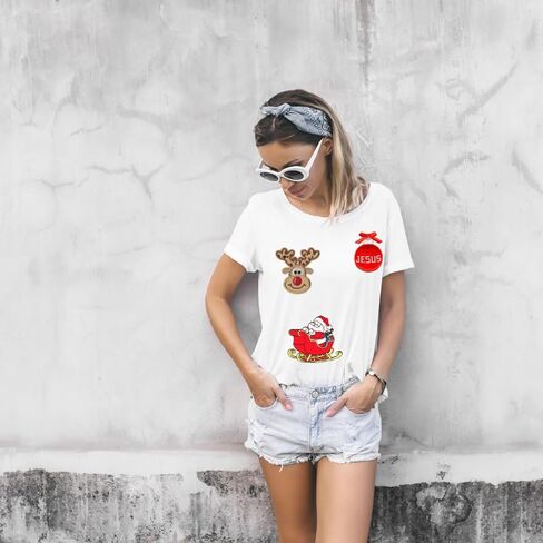 3 رقع مطرزة لعيد الميلاد، سانتا كلوز، الرنة يسوع الرنة على الخياطة على الملابس، رقع لطيفة للرجال والنساء والأطفال، رقع تزيين للملابس والأحذية والحقيبة والقبعة in Kuwait