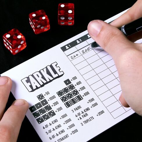 بطاقات أداء Brybelly Farkle - مجموعة من 75 ورقة نتائج بديلة لألعاب Farkle Dice لما يصل إلى 8 لاعبين in Saudi Arabia