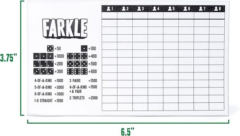 بطاقات أداء Brybelly Farkle - مجموعة من 75 ورقة نتائج بديلة لألعاب Farkle Dice لما يصل إلى 8 لاعبين in Saudi Arabia