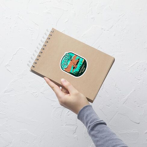 Crater Lake National Park Sticker Oregon Outdoors Small Travel Passport Vinyl Decal Waterproof for Water Bottle Mug Book Scrapbook Notebook Laptop Tumbler Skateboard Computer Phone Size 4" Funny Gift in Saudi Arabia