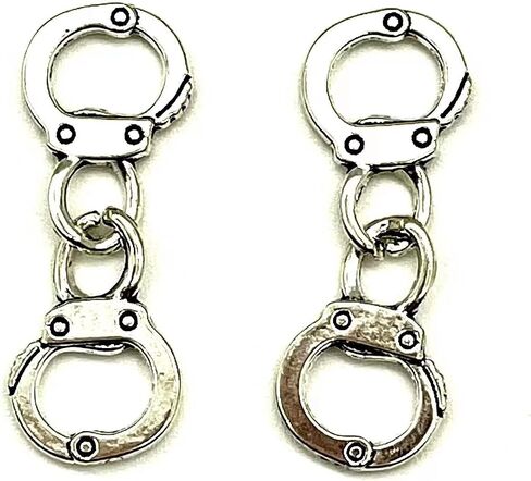 Artist Unknown 20PC Antique Silver Handcuffs Charms Pendants for Jewelry Bracelet Necklace DIY Craft Making 17mmx12mm in Saudi Arabia