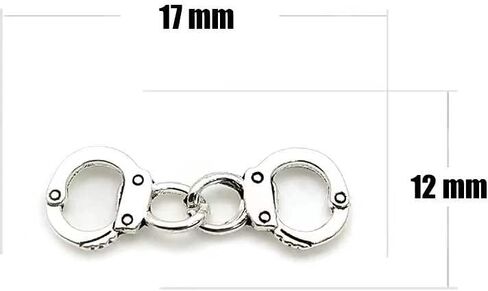 Artist Unknown 20PC Antique Silver Handcuffs Charms Pendants for Jewelry Bracelet Necklace DIY Craft Making 17mmx12mm in Saudi Arabia