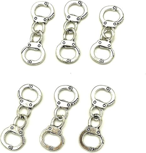 Artist Unknown 20PC Antique Silver Handcuffs Charms Pendants for Jewelry Bracelet Necklace DIY Craft Making 17mmx12mm in Saudi Arabia