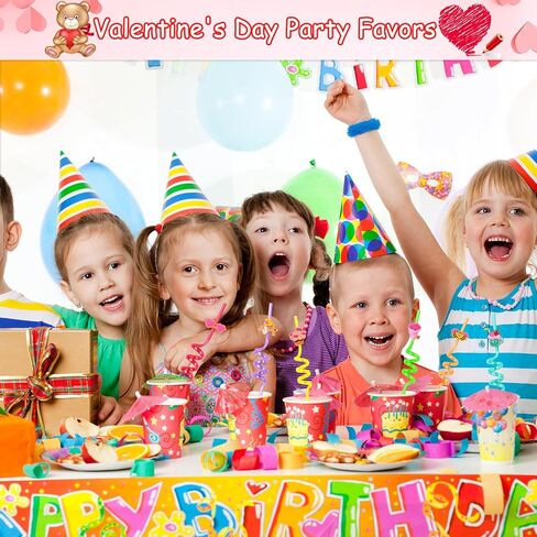 MAIAGO 24 عبوة من شفاطات الشرب القابلة لإعادة الاستخدام في عيد الحب مع قطعتين من فرش التنظيف و24 بطاقة لتبادل الفصول المدرسية للأطفال، هدايا حفلات عيد الحب للأطفال، حشوات لحقائب عيد الحب، 8 أنماط in Kuwait