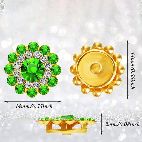 ccHuDE 100 Pcs 14mm Sunflower Buttons Sew on Rhinestone Buttons Jewelry Flower Buttons Crystal Flatback Buttons Decorative Floral Buttons in Saudi Arabia