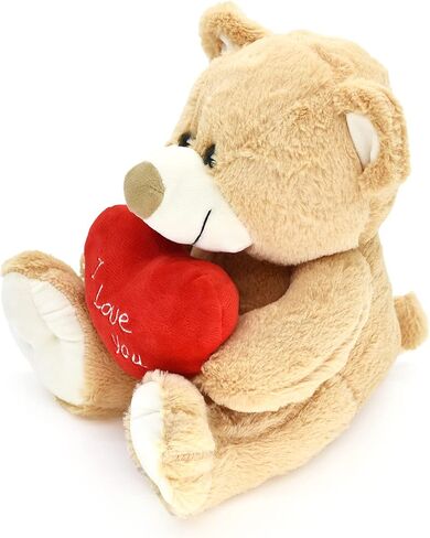 I Love You! 10'' Teddy Bear with Red Heart, Soft Plush Bear Doll Stuffed Animal Toys, Gifts for Her/Girlfriend Lover Mom Kids (Brown) in Kuwait