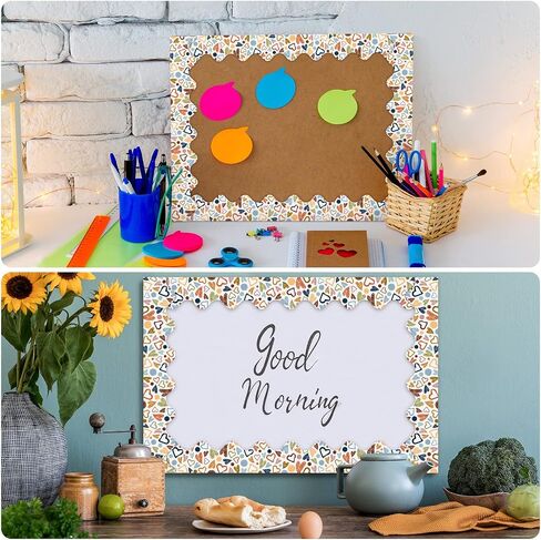 Eaasty 69 ft Valentine's Day Heart Classroom Borders Boho Bulletin Board Border Colorful Paper Rolled Teachers Die Cut Trimmer Border Valentine Class Chalkboard Wall Decor in Saudi Arabia