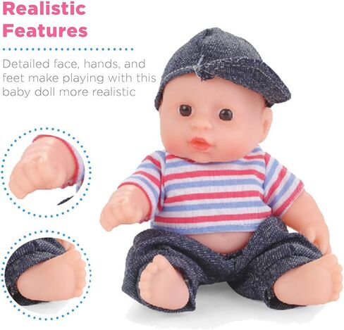 Liberty Imports 8" Baby Dolls Set of 6 Cute Little Vinyl Infant Dolls, Mini Nursery Toys for Girls, Kids Toddlers - Bulk Gift Bundle Party Favors Supplies in Saudi Arabia