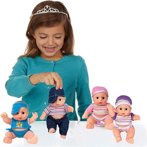 Liberty Imports 8" Baby Dolls Set of 6 Cute Little Vinyl Infant Dolls, Mini Nursery Toys for Girls, Kids Toddlers - Bulk Gift Bundle Party Favors Supplies in Saudi Arabia