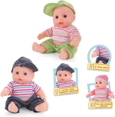Liberty Imports 8" Baby Dolls Set of 6 Cute Little Vinyl Infant Dolls, Mini Nursery Toys for Girls, Kids Toddlers - Bulk Gift Bundle Party Favors Supplies in Saudi Arabia