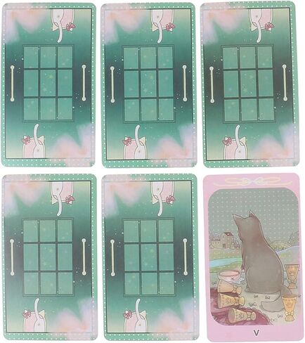 mrdiyshisha Dreaming Cat Tarot Deck، 78 بطاقة تارو لطيفة للمبتدئين، حجم الجيب (4.06 بوصة × 2.36 بوصة) in Kuwait