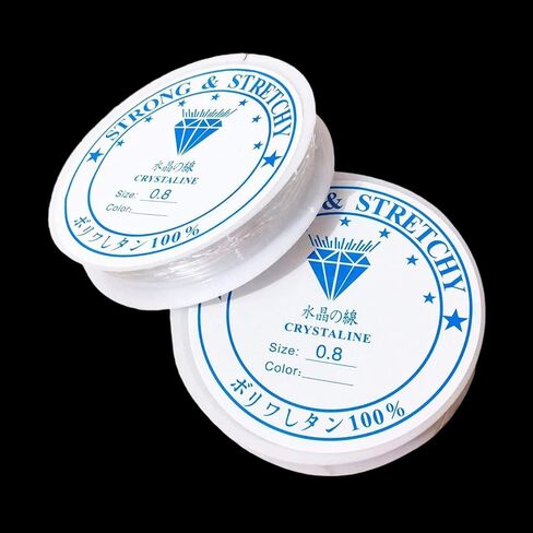 Caylingdee 0.8 مللي متر كريستال قوي قابل للتمدد سلسلة مرنة خط خرز شفاف مثالي للحرف اليدوية والمجوهرات سوار الديكور صناعة يدوية in Kuwait