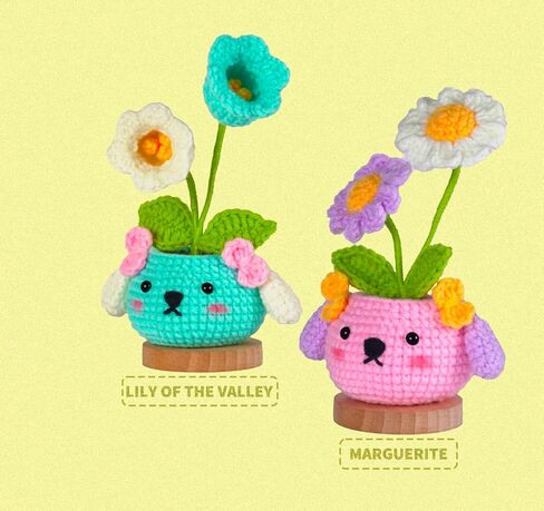 مجموعة Tykoo Crochet للمبتدئين، مجموعة نباتات الكروشيه DIY مع خيوط سهلة، مجموعة كروشيه للبالغين والأطفال مع دروس فيديو خطوة بخطوة، مجموعة أدوات الكروشيه للمبتدئين قطعتين من النباتات in Saudi Arabia