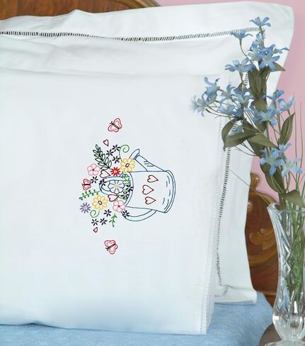 كيس وسادة جاك ديمبسي مختوم مع حافة من الدانتيل الأبيض 2/عبوة - علبة سقي -1800 637 in Kuwait