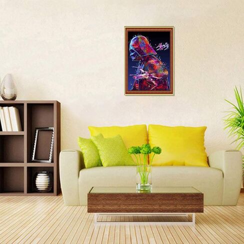 طقم طلاء ماسي ثلاثي الأبعاد يتضمن حفار دارث فادر طقم رسم أحجار الراين الماسية للبالغين والمبتدئين، 40.64 سم × 30.48 سم (مجموعة طلاء ألماس ستار وورز) in Kuwait