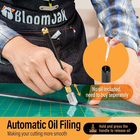 مجموعة أدوات تقطيع الزجاج، 2-20 مم طقم 5 قطع من الزجاج مع صندوق تخزين محمول، رأس كربيد تغذية الزيت مع 2 شفرات إضافية ومفك لقص الزجاج المصقول، البلاط، المرآة، الفسيفساء in Kuwait