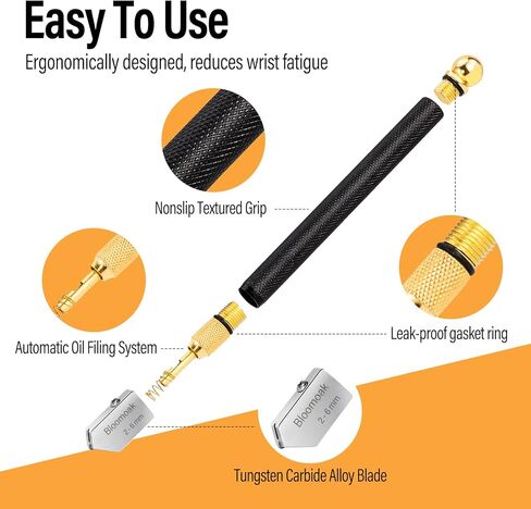 مجموعة أدوات تقطيع الزجاج، 2-20 مم طقم 5 قطع من الزجاج مع صندوق تخزين محمول، رأس كربيد تغذية الزيت مع 2 شفرات إضافية ومفك لقص الزجاج المصقول، البلاط، المرآة، الفسيفساء in Kuwait