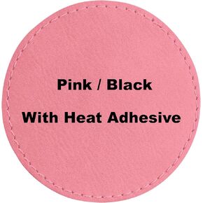 2 1/2" Blank Round Laserable Leatherette Patch with Adhesive, Blank Hat Patches, Glowforge Laser Supplies, CO2 Laser Supply, Faux Leather, 50 Pack (Red/Black)
